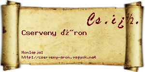 Cserveny Áron névjegykártya