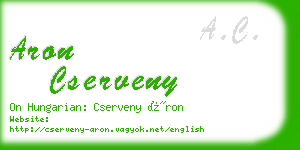 aron cserveny business card